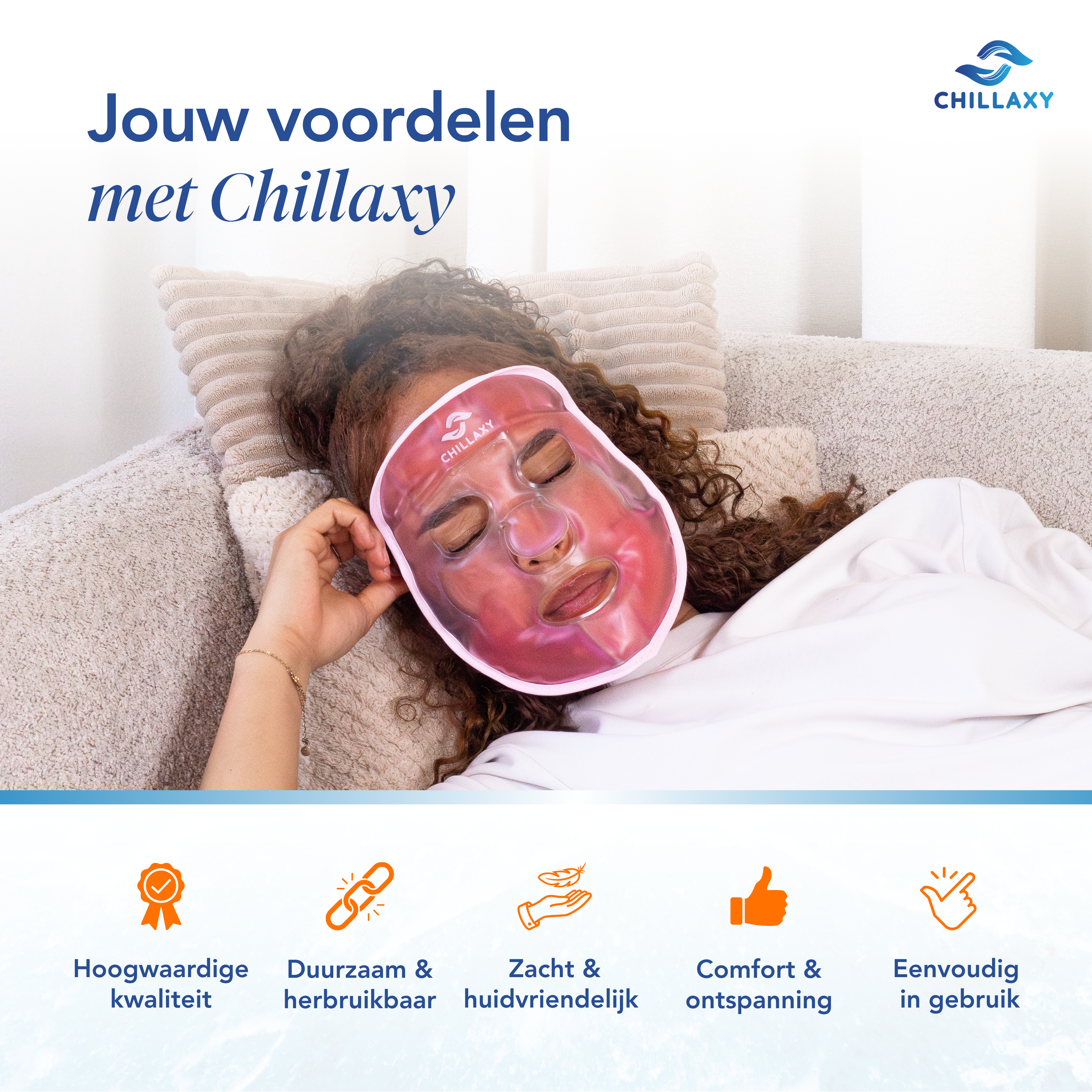 Koelmasker Gezicht - Herbruikbaar - Migraine en Huidverzorging