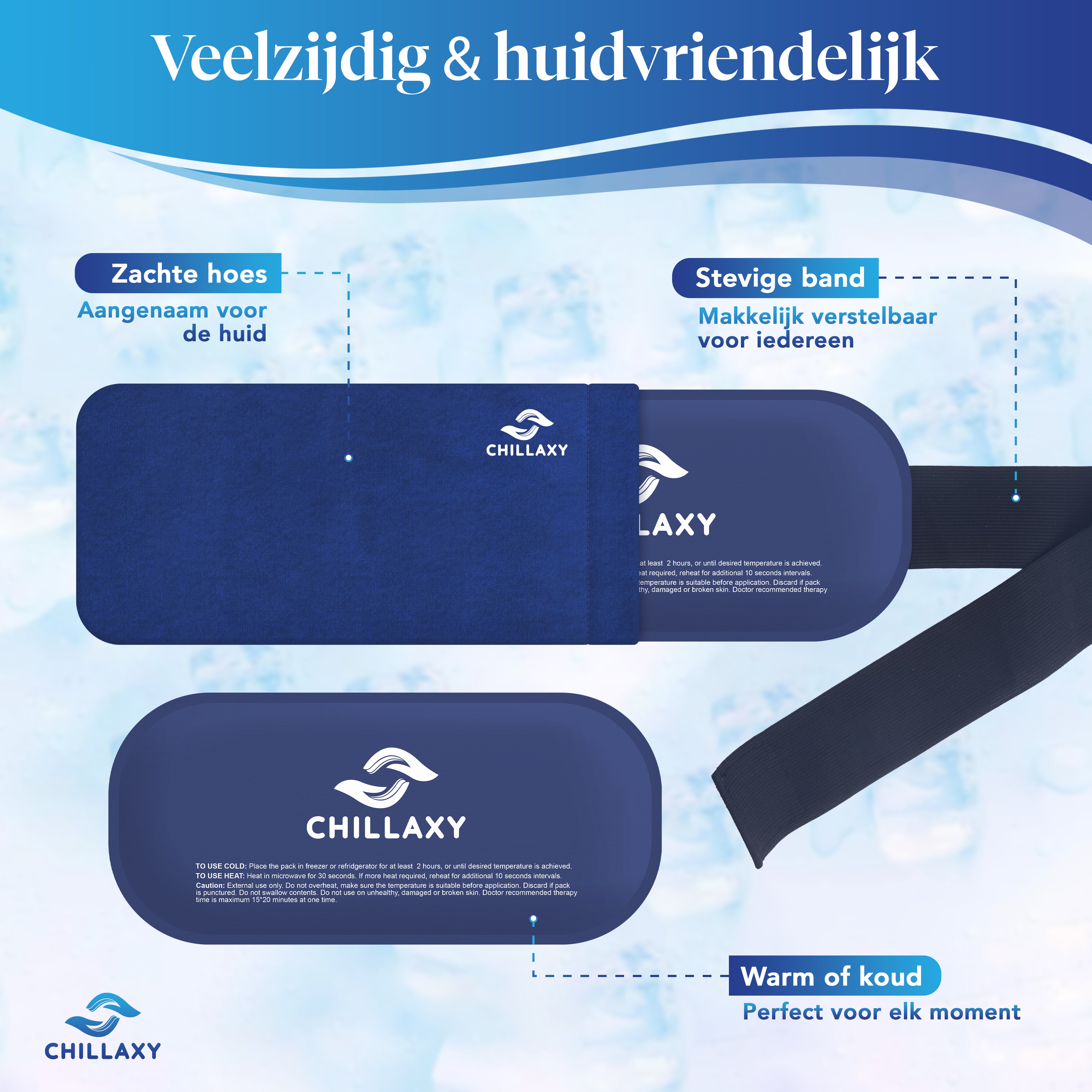 Icepack Set - 2 Gelpacks - Pouch with elastic strap