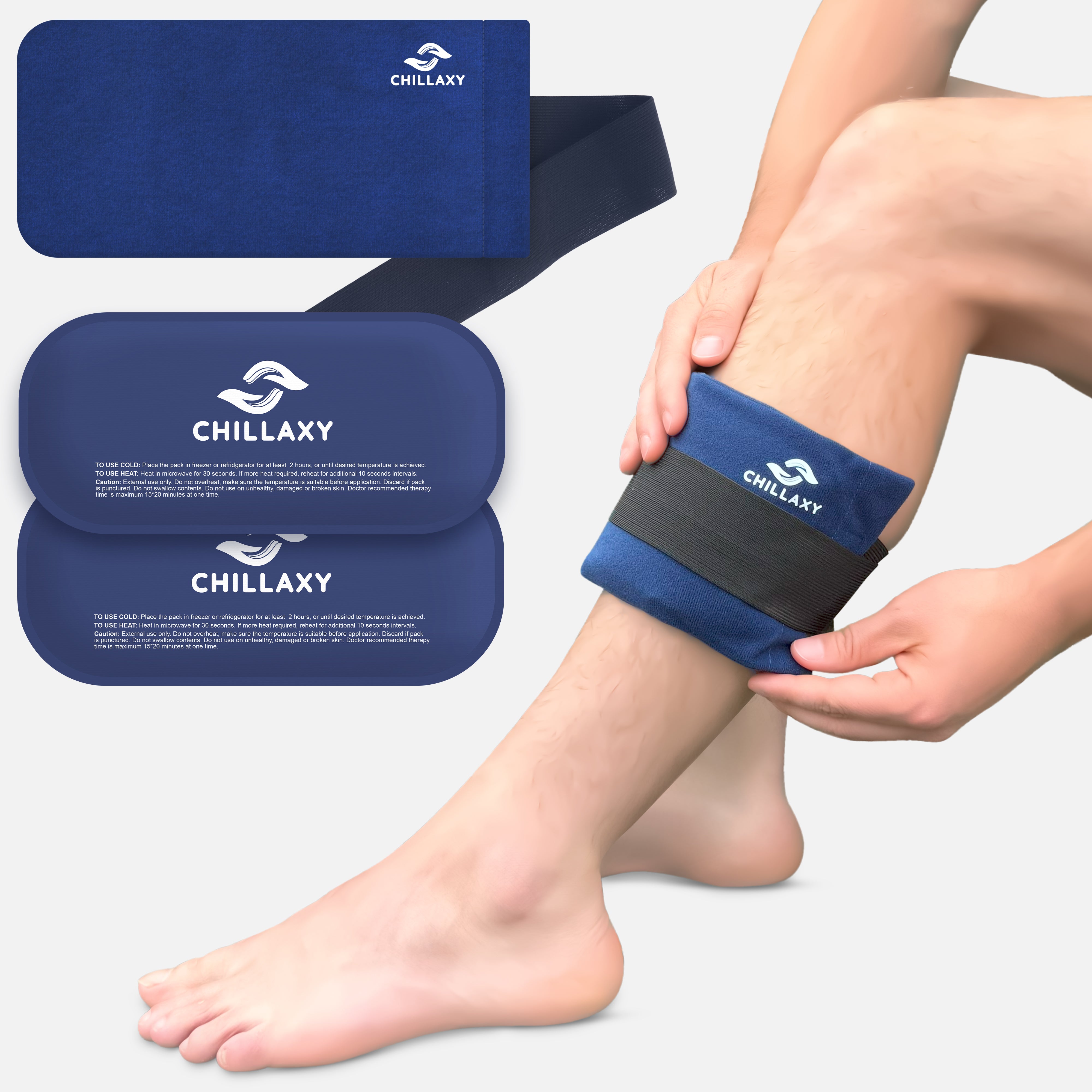Icepack Set - 2 Gelpacks - Pouch with elastic strap
